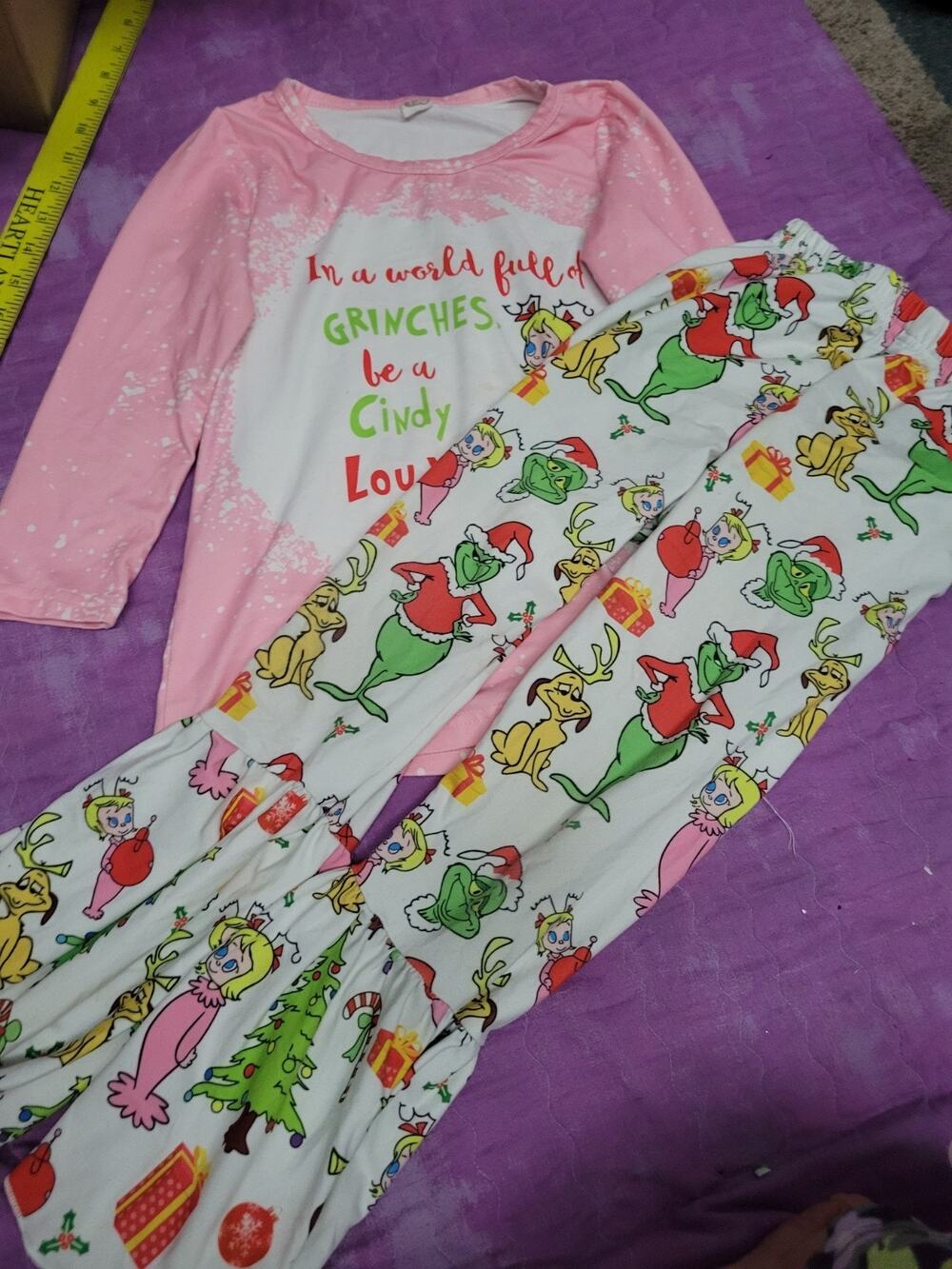 Adorable Girls Pink Grinch Boutique Outfit Set Fits About Girls 7